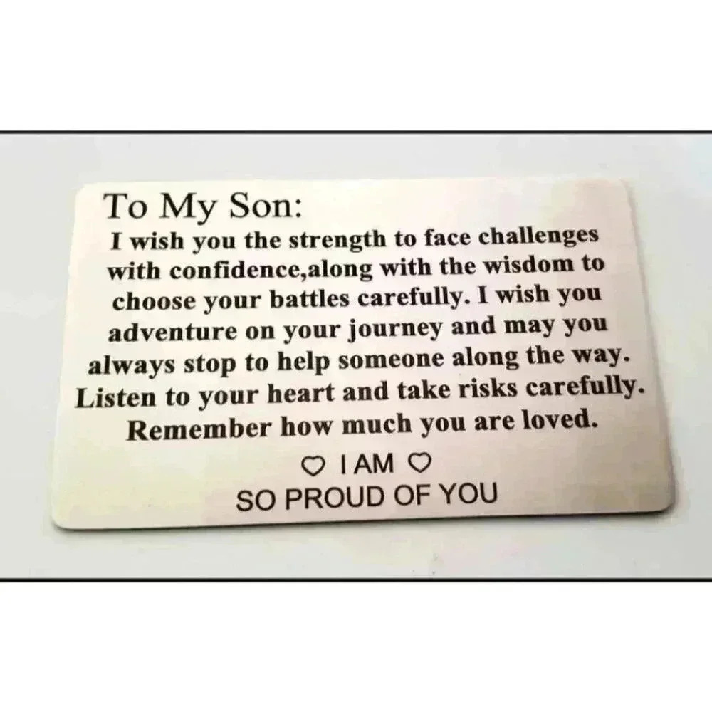 To My Son I'm So Proud Of You Wallet Insert Card (2 By 3 Inches)